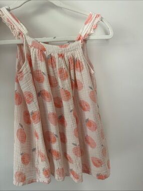 Angel Dear Peach Print Sundress - Light Pink & Peach
